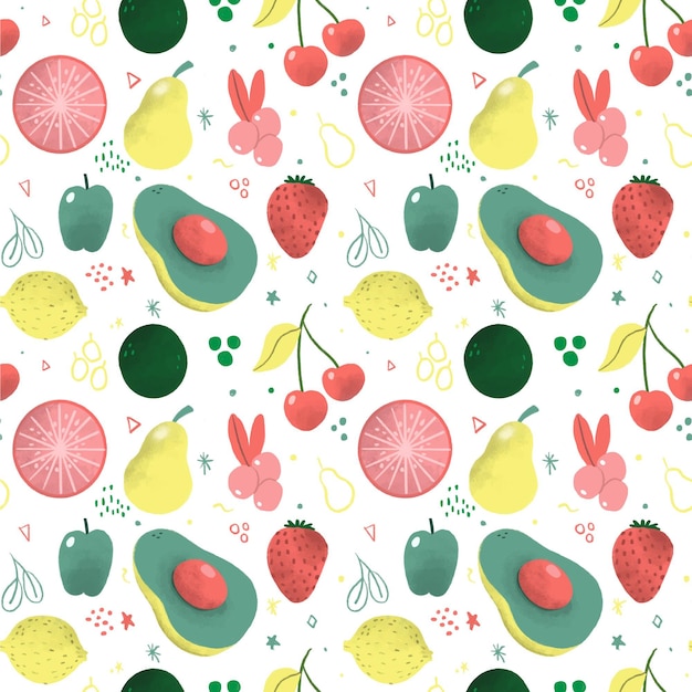 Fruits pattern with pears