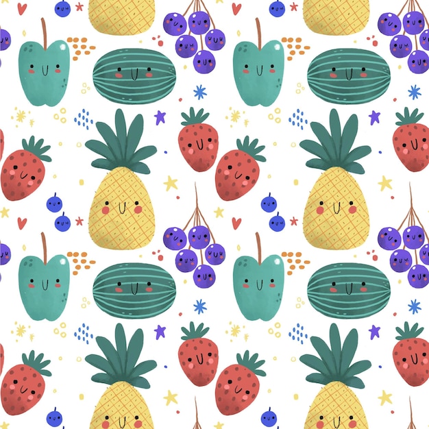 Fruits pattern with pineapple