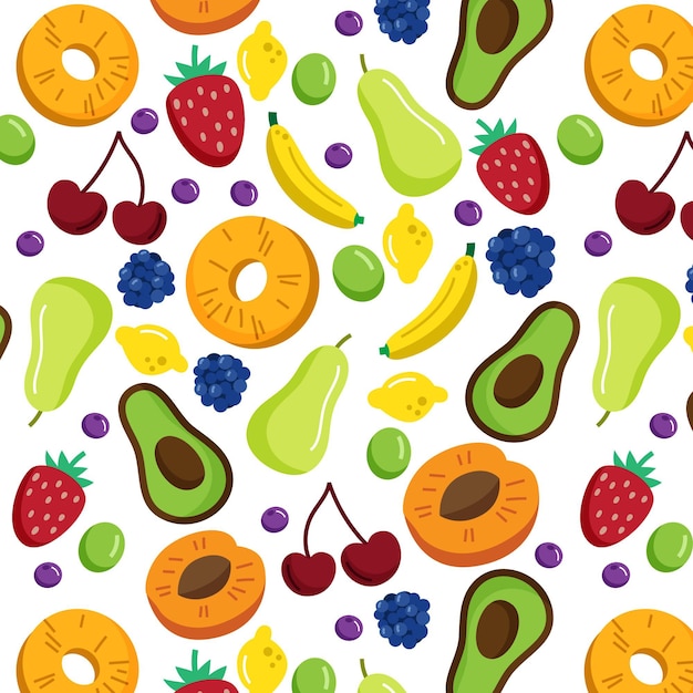 Fruits pattern with strawberries