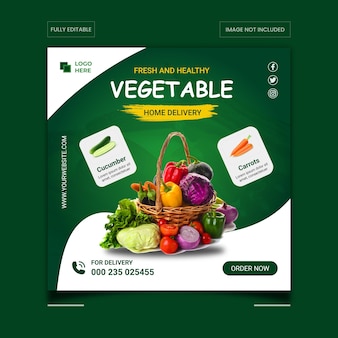 Fruits and vegetable instagram posts template