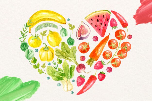 Fruits and vegetables background