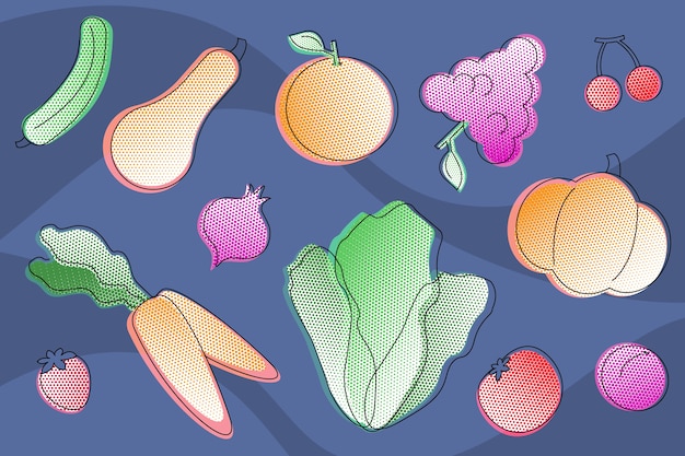 Fruits and vegetables background