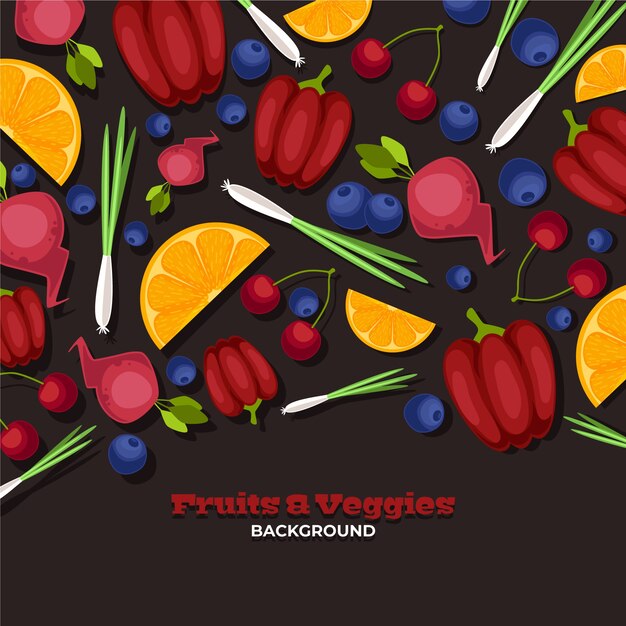 Fruits and vegetables background