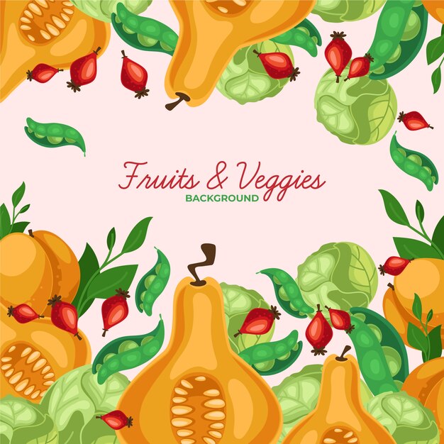 Fruits and vegetables background