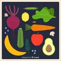 Free vector fruits and vegetables collection