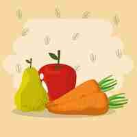 Free vector fruits and vegetables healthy food