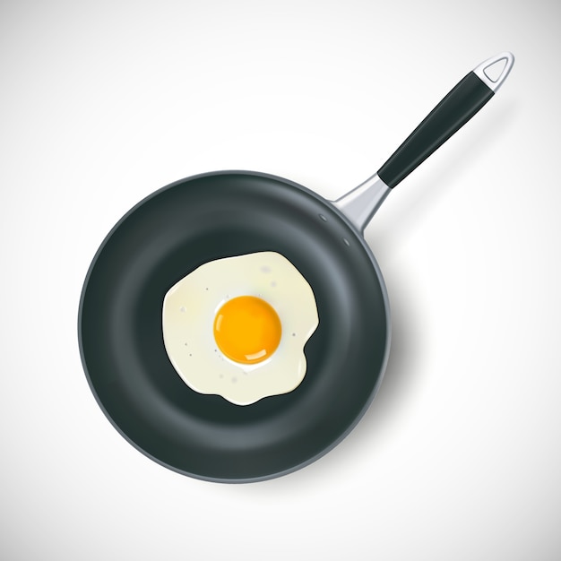 Frying pan with scrambled egg