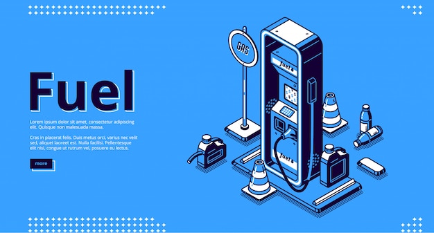Изометрическая посадка заправки топливом, бензином