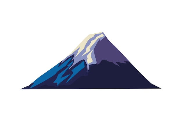 Vettore gratuito icona della montagna fuji stile isolato