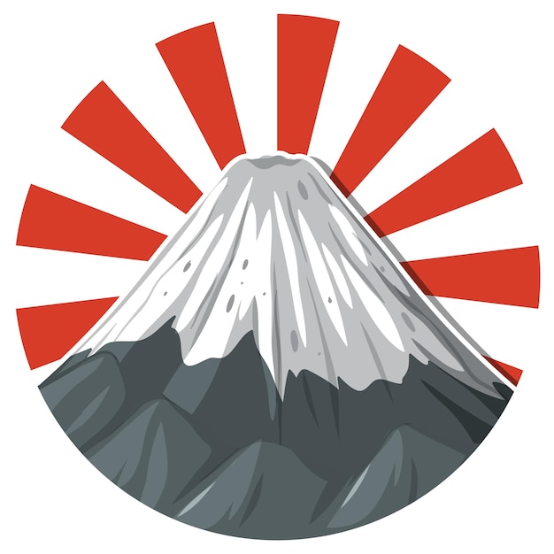 Бесплатное векторное изображение Символ традиции японской нации на горе фудзи