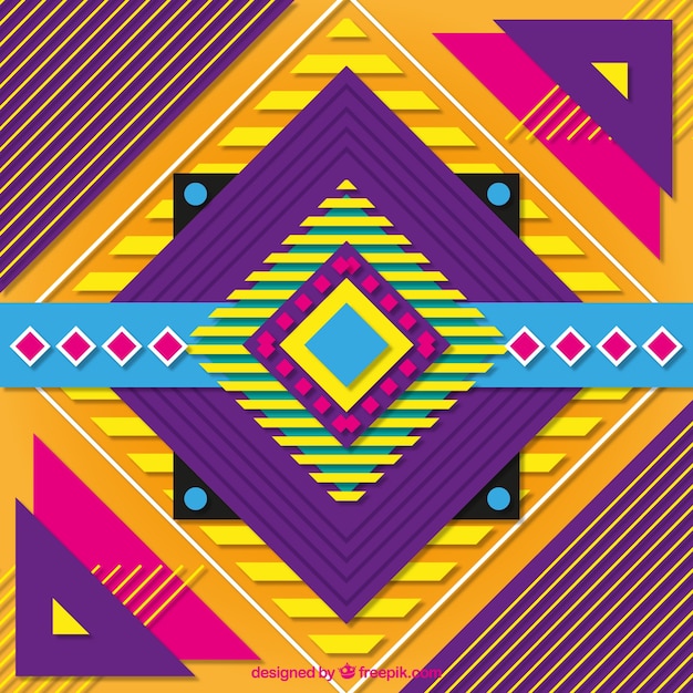 Full-color background with geometric shapes