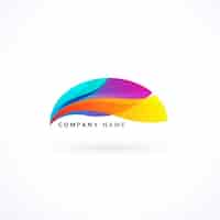 Free vector full color logo with abstract shapes