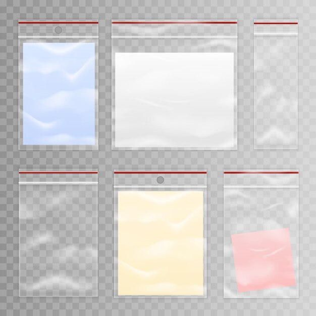 Full And Empty Transparent Plastic Bag Set