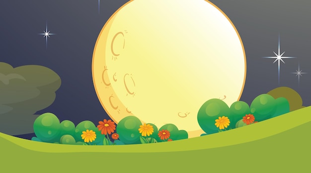 Full moon nature background scene