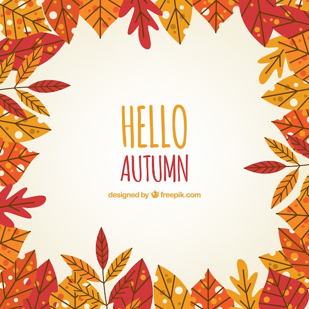 Fun background with autumn leaves