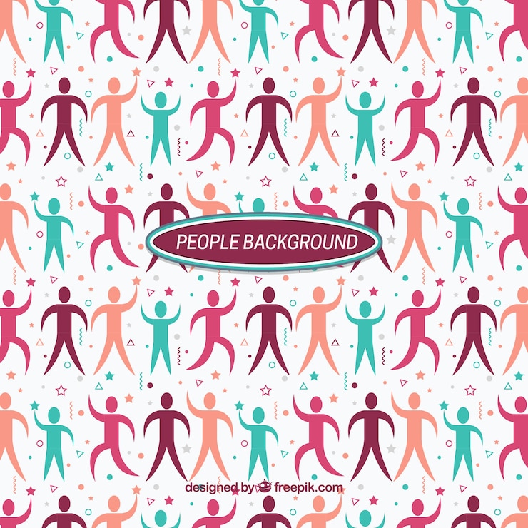 Free Vector fun background with colorful silhouettes