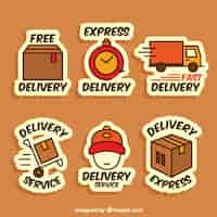 Free vector fun collection of delivery labels