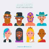 Vettore gratuito divertente collezione di avatar originali