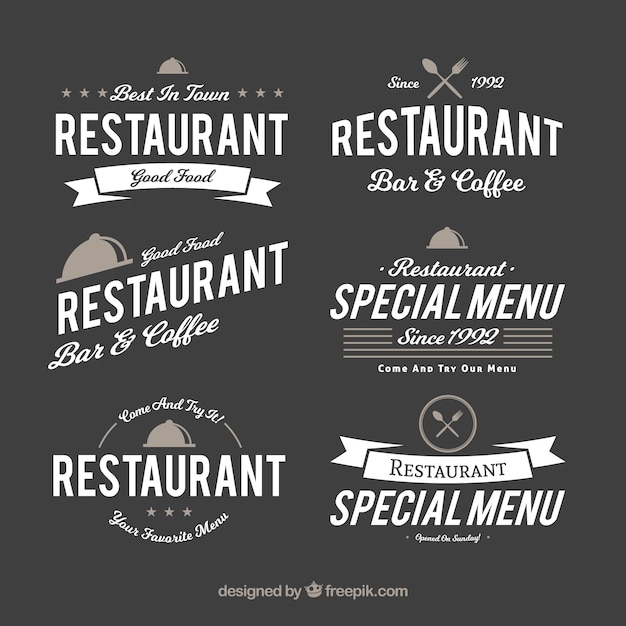 Vintage restaurant logos and badges | Free Vector