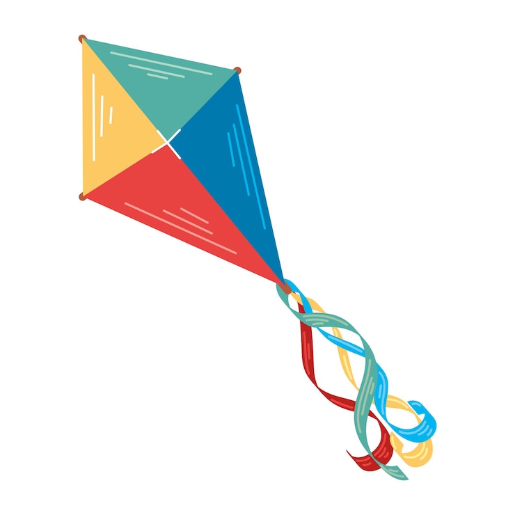 Free Vector fun colorful flying kites streamer icon isolated