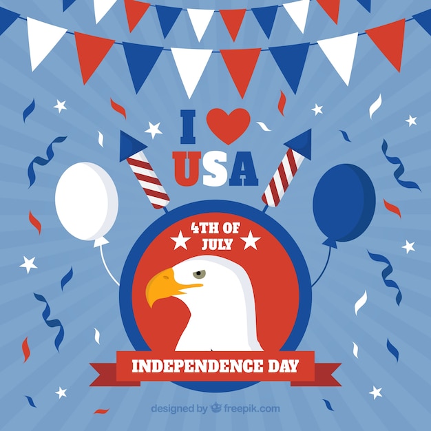 Free vector fun composition of american independence day