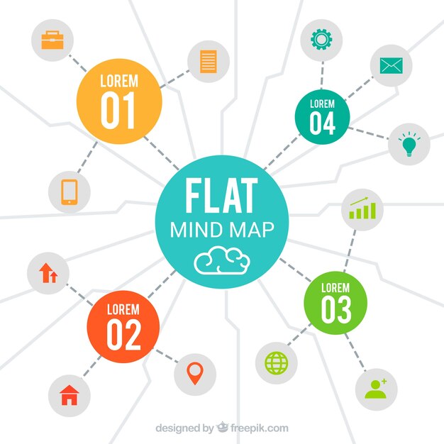 フラットデザインの楽しいダイアグラムテンプレート