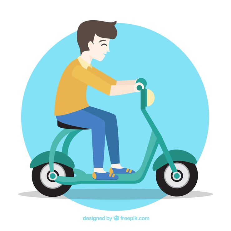 मुफ़्त वेक्टर fun electric scooter design