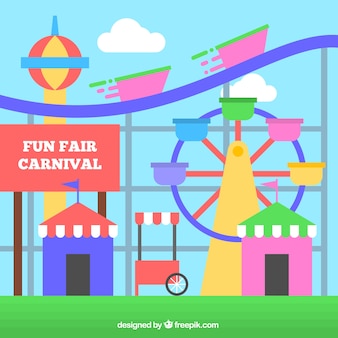 Fun fair карнавал в красочный стиль