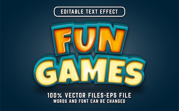 Fun game cartoon style text effect. editable text effect premium vectors