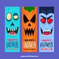 Free vector fun halloween banner collection