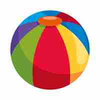 Free vector fun inflatable beach ball icon isolated