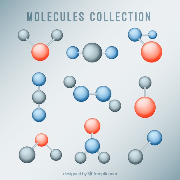 Free vector fun molecule background with flat design