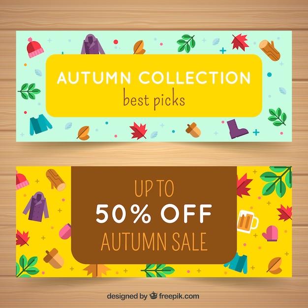 Fun pack of autumn sale banners