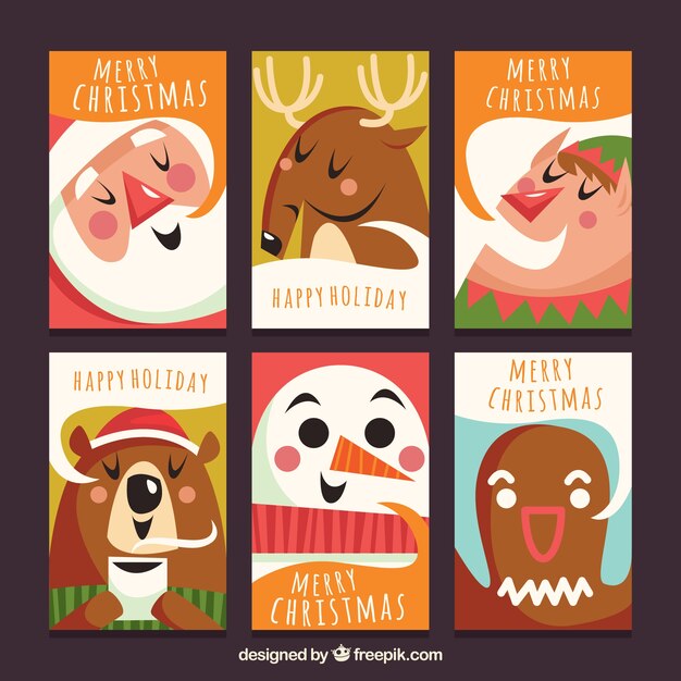 Веселая коллекция рождественских открыток