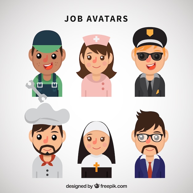 Fun pack of job avatars