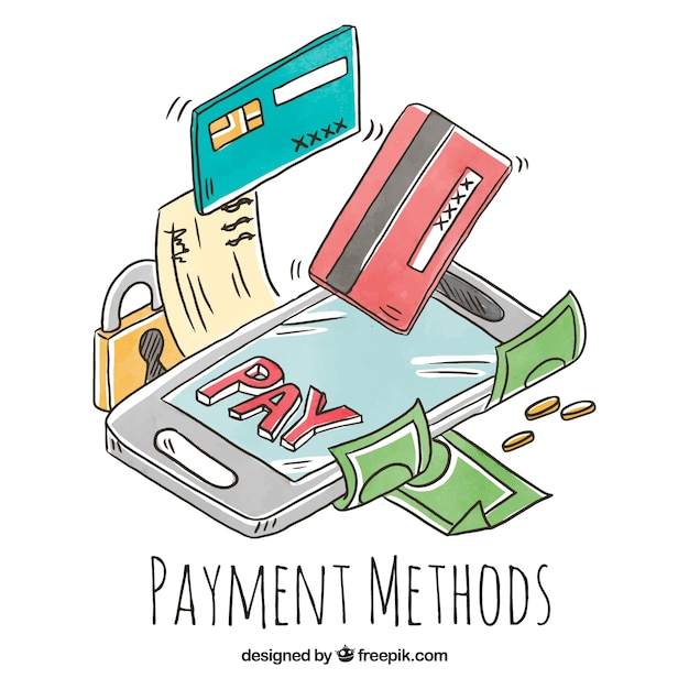 Free vector fun paymnet methods with hand drawn style