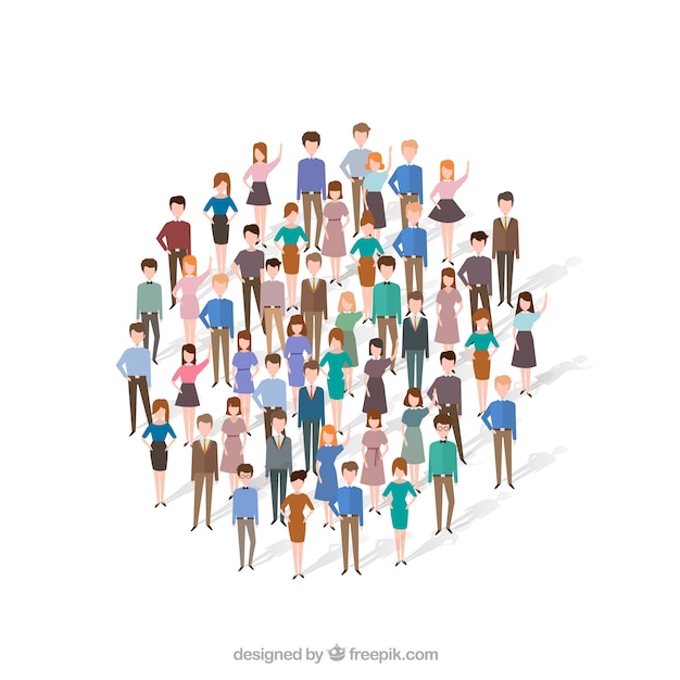 Free vector fun people forming a circle