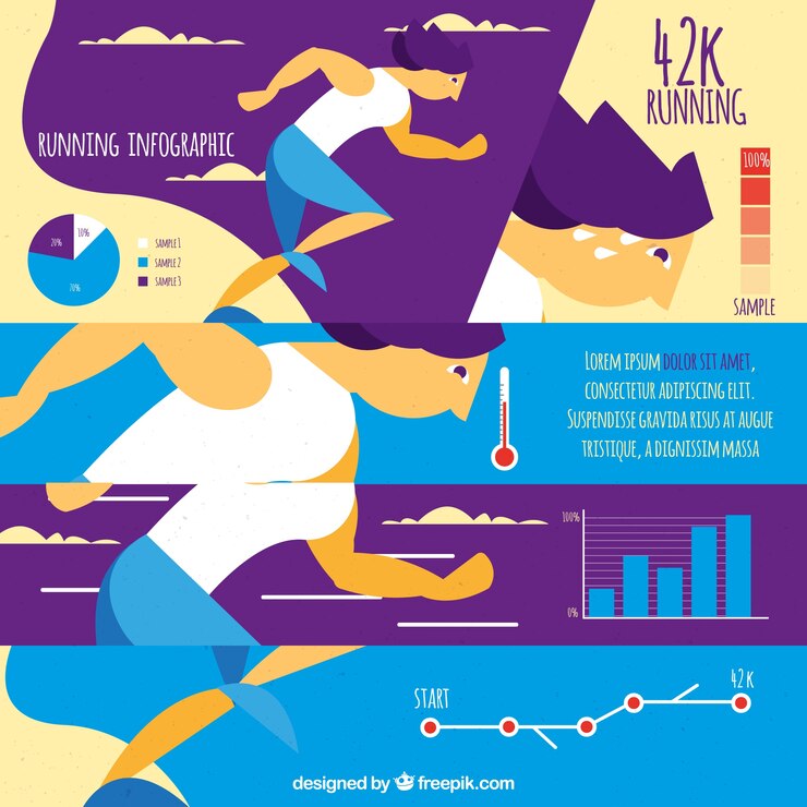 Free Vector fun runner infographic 