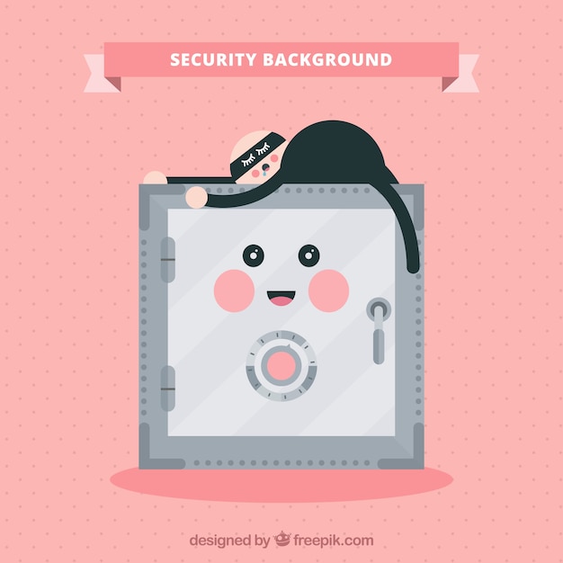 Free vector fun safe with sleepy thief