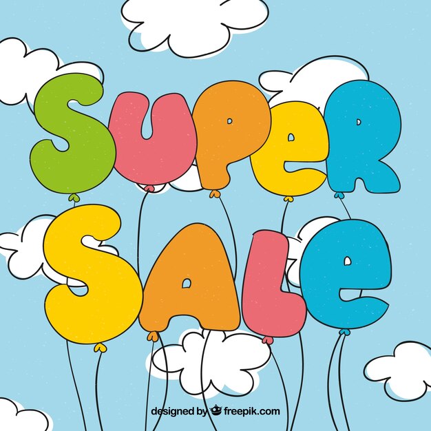 Fun sale composition with balloons