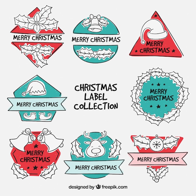 Fun set of christmas labels