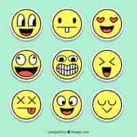 Free vector fun set of emoticons stickers