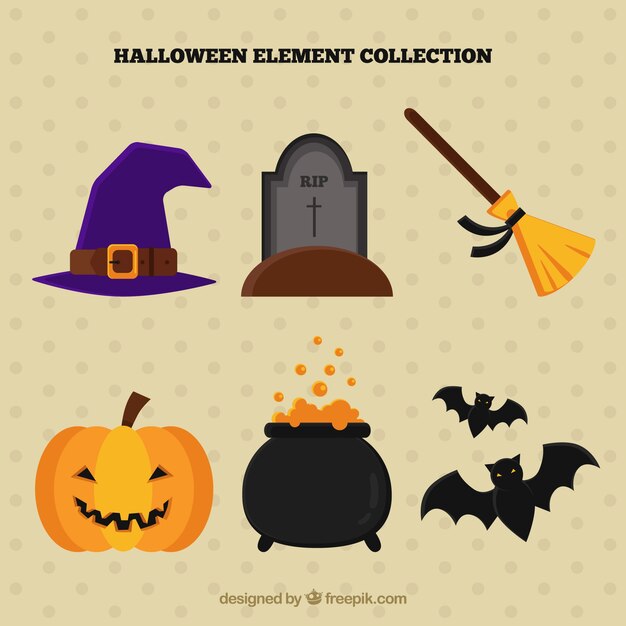 Fun set of halloween elements