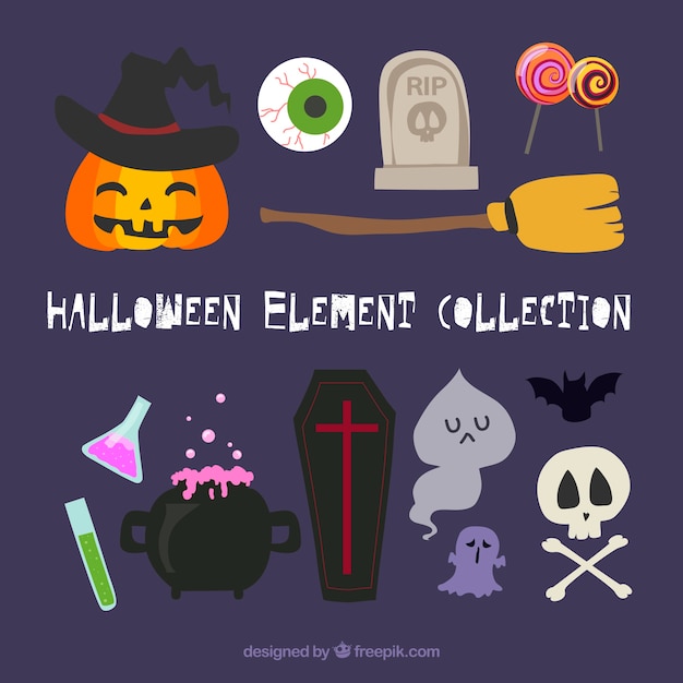 Fun set of halloween elements
