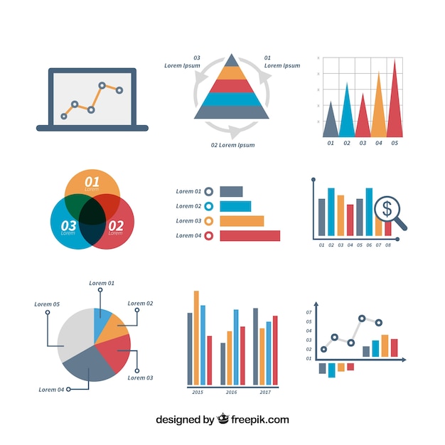 무료 벡터 infographic 요소의 재미있는 세트