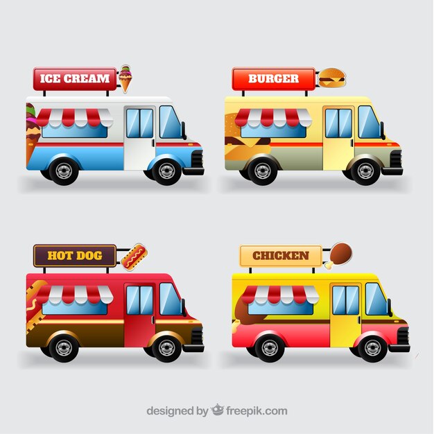 Fun set of realistic food truck