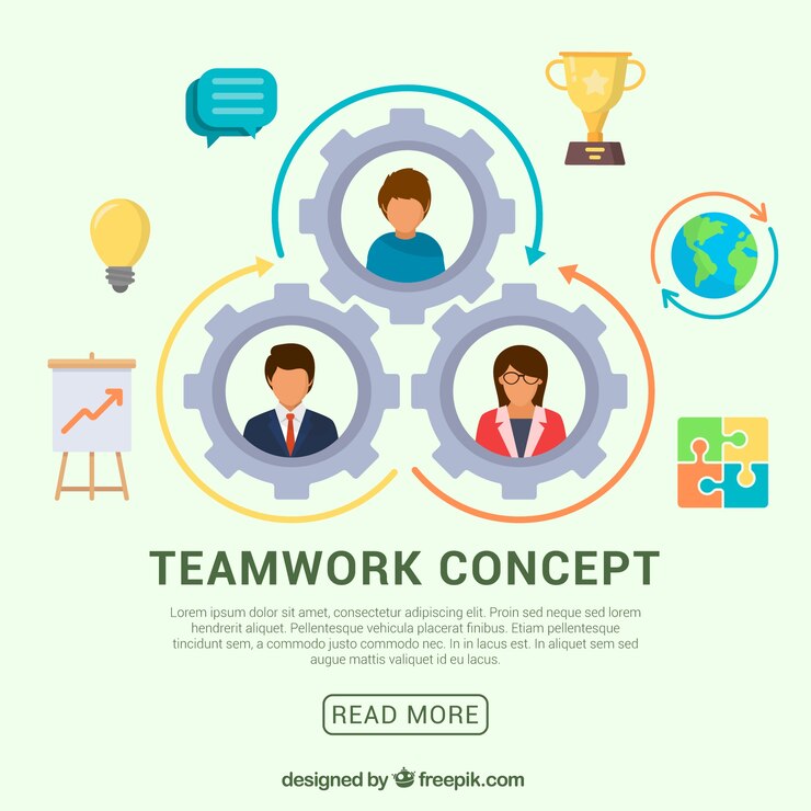 Free Vector fun teamwork concept 