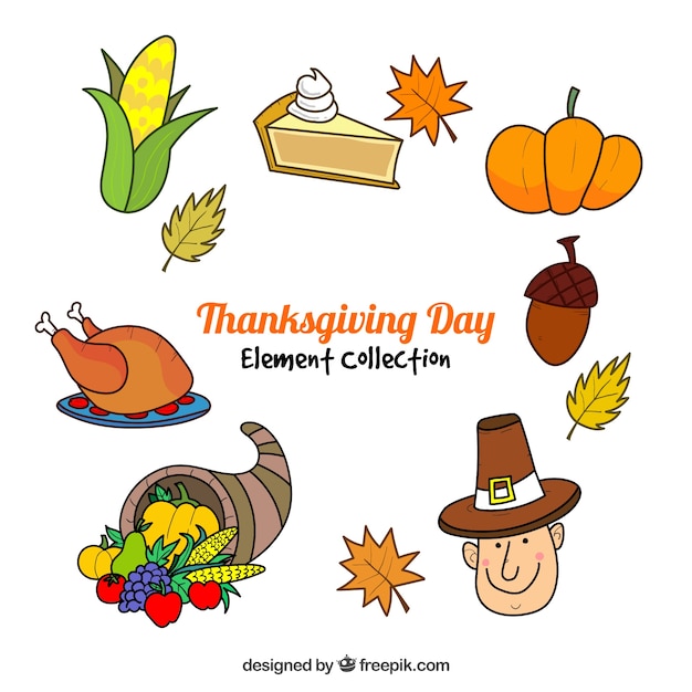 Free vector fun thanksgiving collection