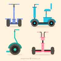 Free vector fun variety of electronic scooters