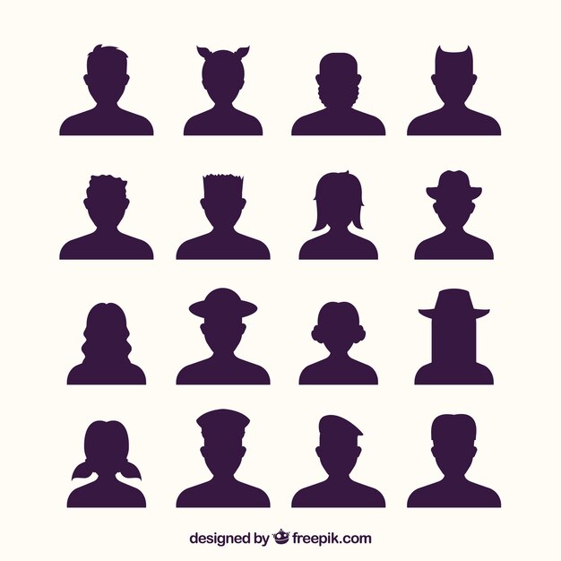 Fun variety of silhouette avatars